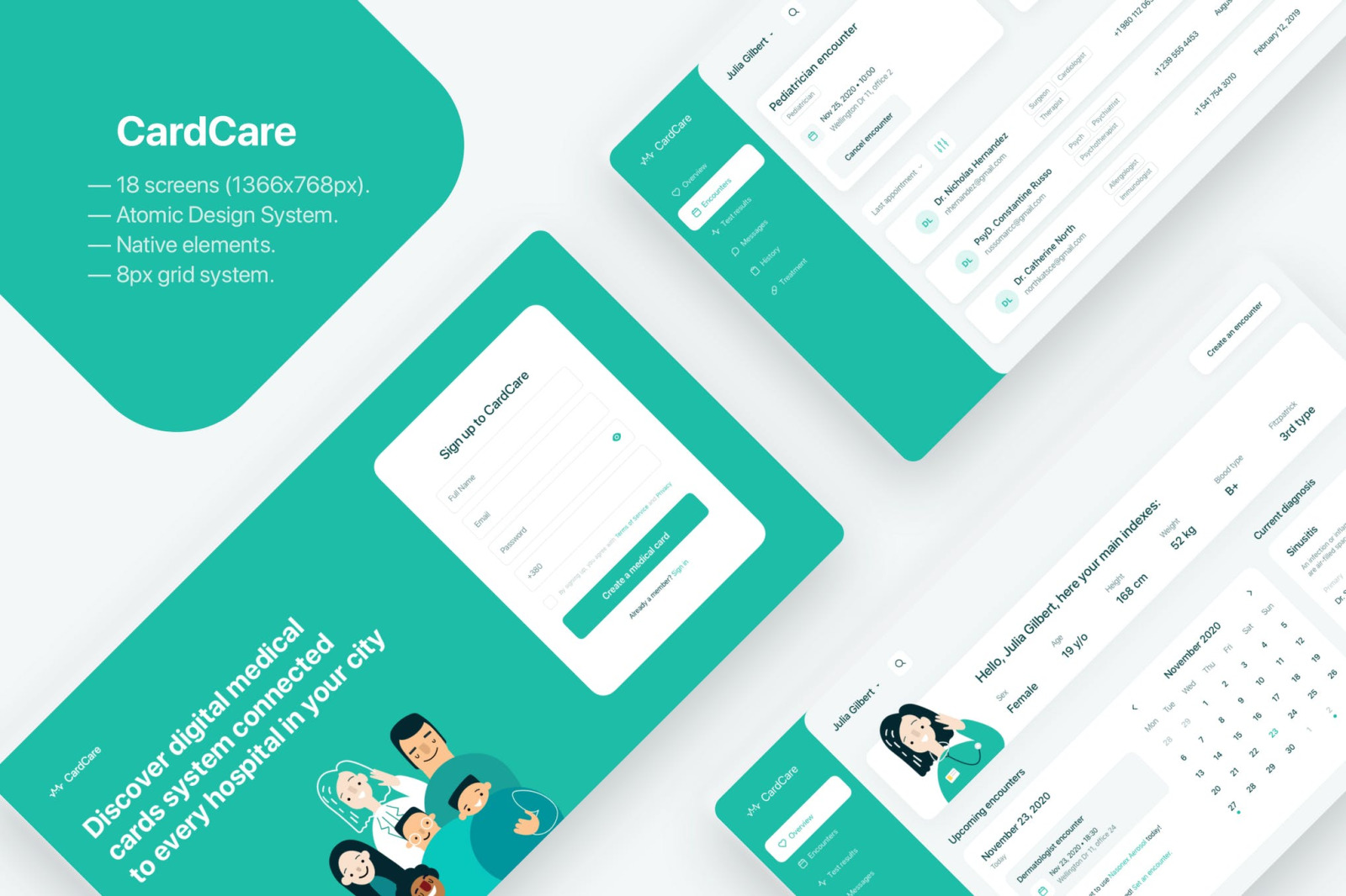 Download Cardcare Medical Ui Kit In Ux Ui Kits On Yellow Images Creative Store PSD Mockup Templates