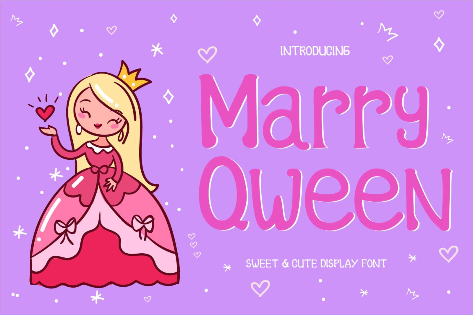 Marry Qween Font In Fonts On Yellow Images Creative Store