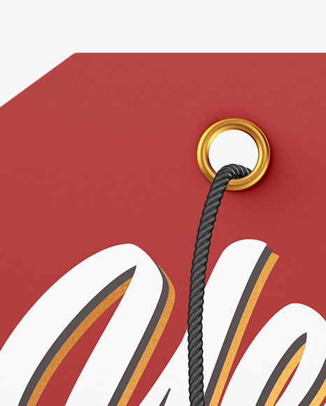 Paper Label With Rope Mockup PSD #2