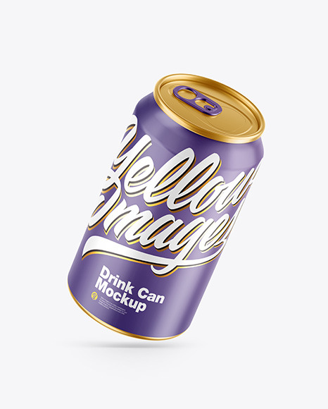 Metallic Drink Can w/ Glossy Finish Mockup