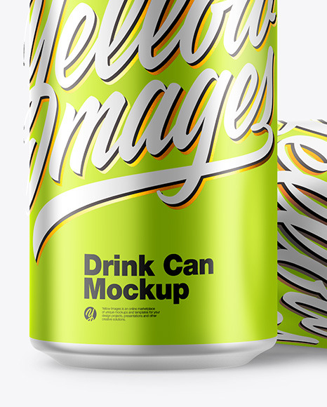 Matte Metallic Drink Cans Mockup PSD #6
