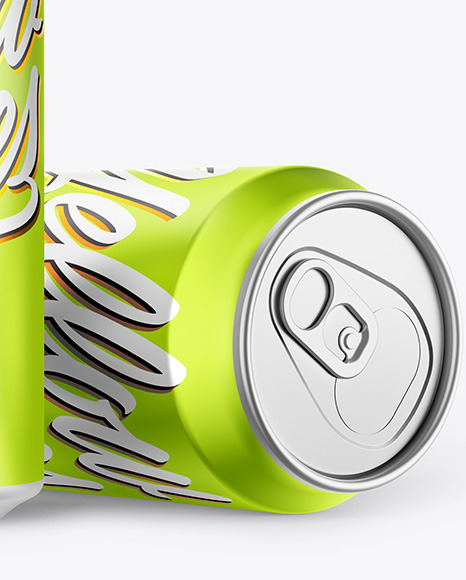 Download Matte Metallic Drink Cans Mockup in Can Mockups on Yellow Images Object Mockups