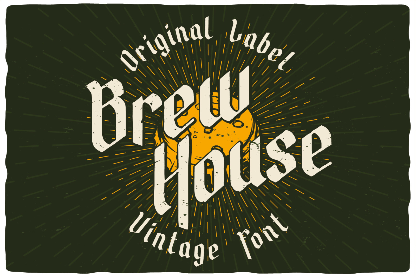 Brew House Label Font on Yellow Images Creative Store