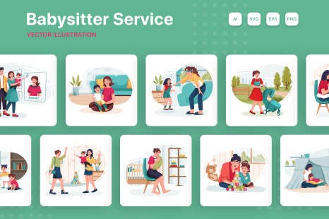 M147_Babysitter Service Illustration
