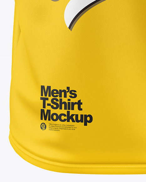 Men S T Shirt Mockup Back View In Apparel Mockups On Yellow Images Object Mockups