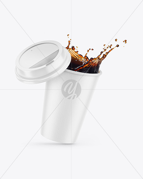 Matte Coffee Cup w  Splash Mockup PSD #3