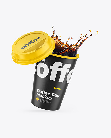 Matte Coffee Cup w  Splash Mockup PSD #2