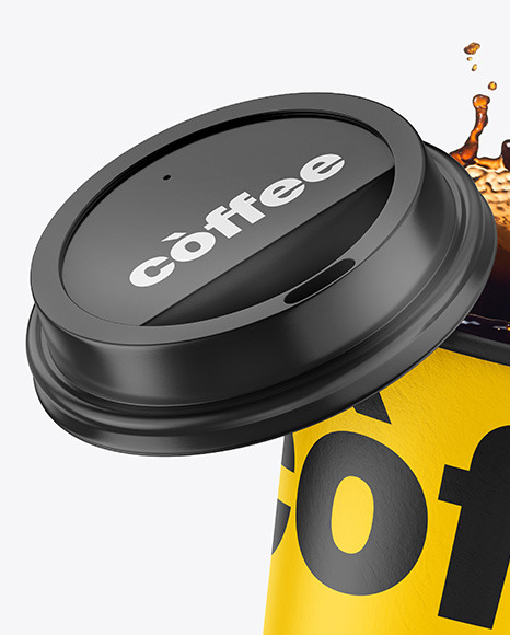 Matte Coffee Cup w  Splash Mockup PSD #1