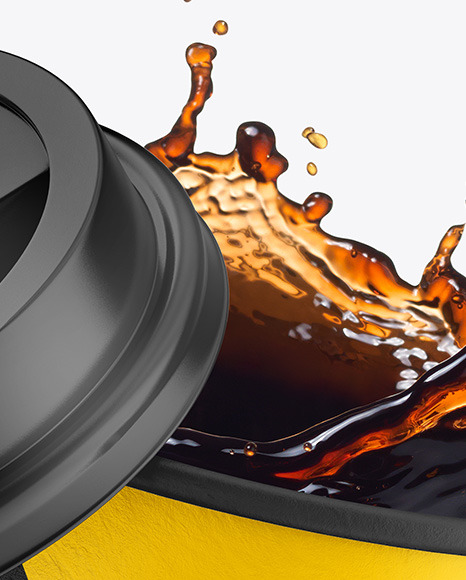 Download Matte Coffee Cup w/ Splash Mockup in Cup & Bowl Mockups on Yellow Images Object Mockups