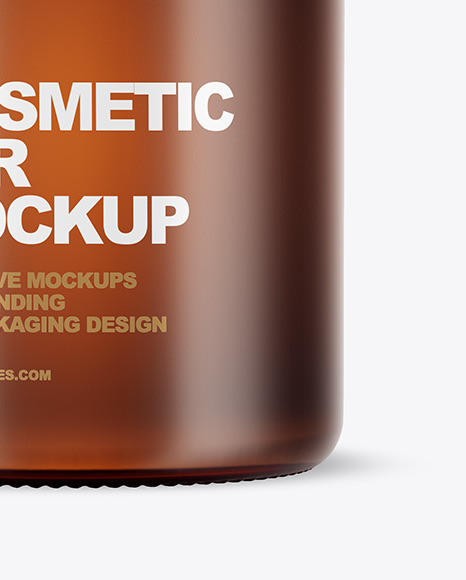 Frosted Amber Cosmetic Jar Mockup PSD #1