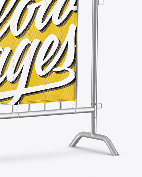 Download Crowd Control Banner Mockup In Outdoor Advertising Mockups On Yellow Images Object Mockups