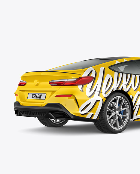 Coupe Car Mockup   Back Half Side View PSD #2