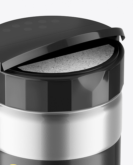 Opened Metallic Salt Jar Mockup PSD #6