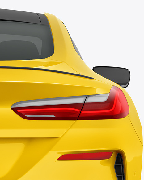 Coupe Car Mockup   Back View PSD #1