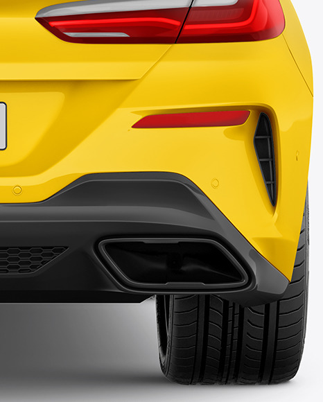 Coupe Car Mockup   Back View PSD #6