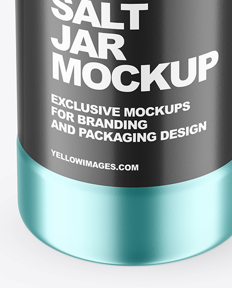 Opened Matte Metallic Salt Jar Mockup PSD #7