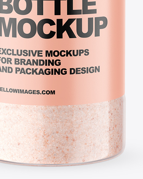 Download Glossy Clear Jar With Pink Salt Mockup In Jar Mockups On Yellow Images Object Mockups