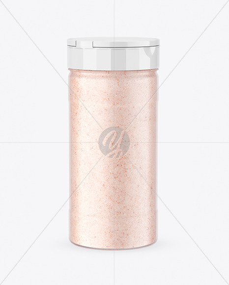 Matte Clear Jar with Pink Salt Mockup PSD #3