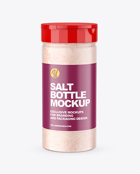 Matte Clear Jar with Pink Salt Mockup PSD #4