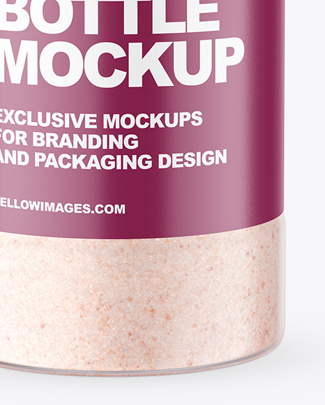 Matte Clear Jar with Pink Salt Mockup PSD #1