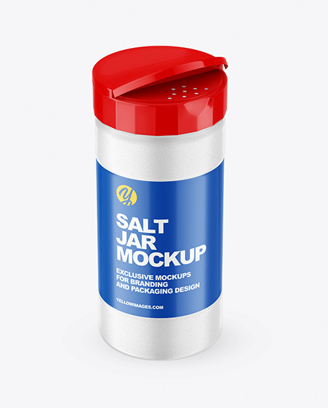 Download Matte Clear Jar with Salt Mockup in Jar Mockups on Yellow ...