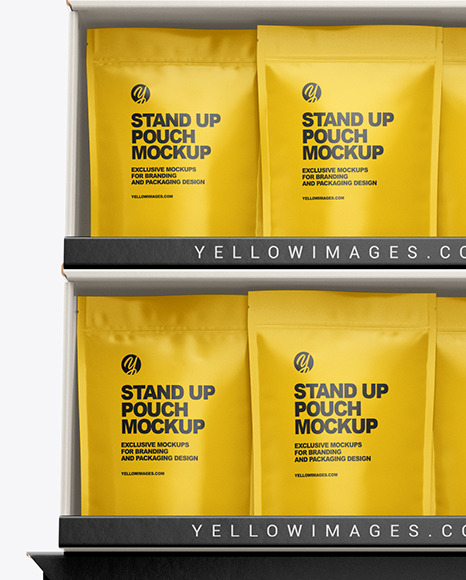 Cardboard Display Stand w  Pouches Mockup PSD #1