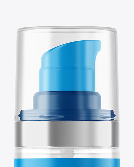 Clear Cosmetic Bottle with Pump Mockup PSD #2