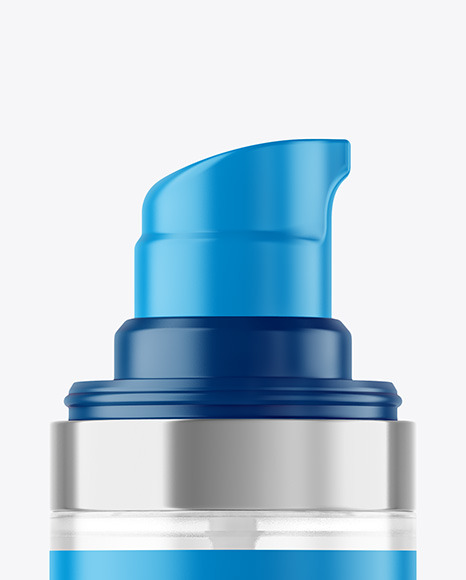 Clear Cosmetic Bottle with Pump Mockup PSD #1