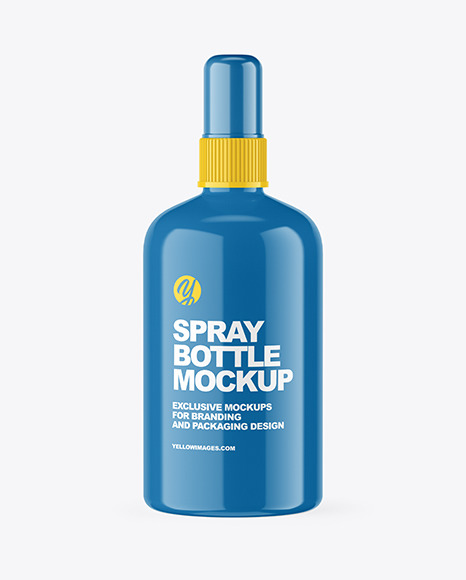 Glossy Spray Bottle Mockup PSD #2