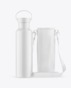 Matte Water Bottle W/ Case Mockup