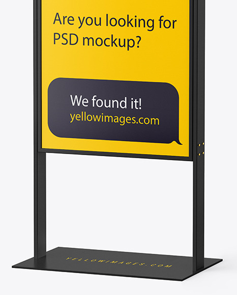 Download Plastic Stand Mockup In Indoor Advertising Mockups On Yellow Images Object Mockups PSD Mockup Templates