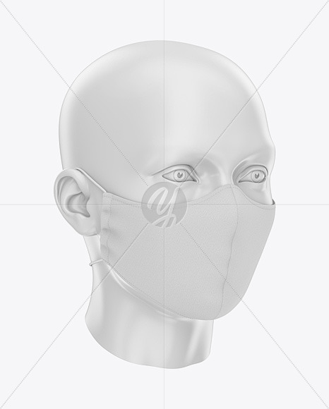 Download Face Mack Mockup Front Side View In Apparel Mockups On Yellow Images Object Mockups