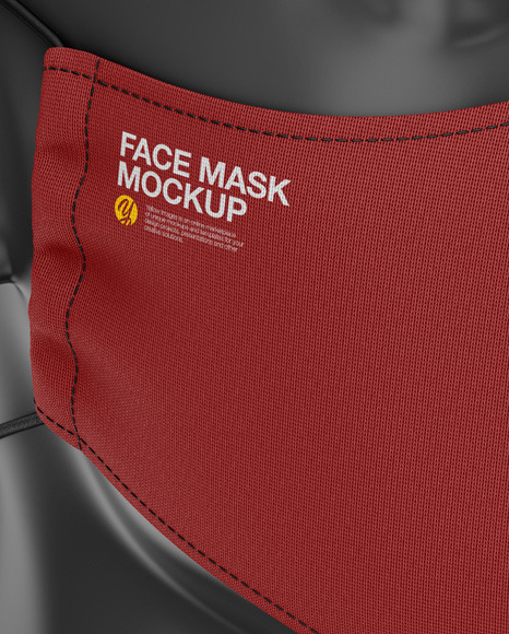 Download Face Mask With Elastic Cord Front Half Side View In Apparel Mockups On Yellow Images Object Mockups