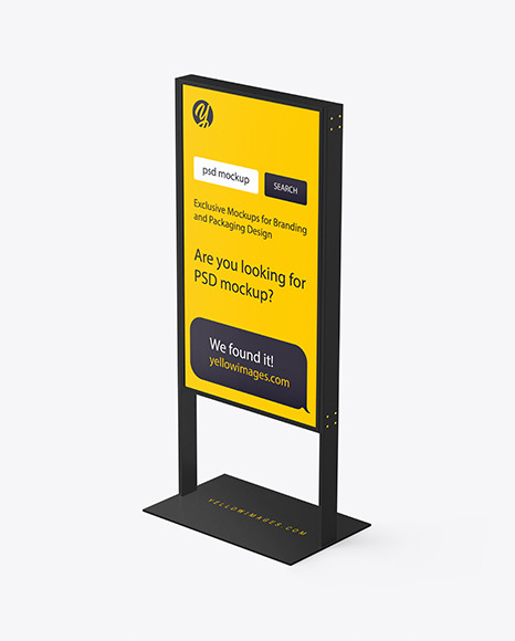 Download Plastic Stand Mockup In Indoor Advertising Mockups On Yellow Images Object Mockups PSD Mockup Templates