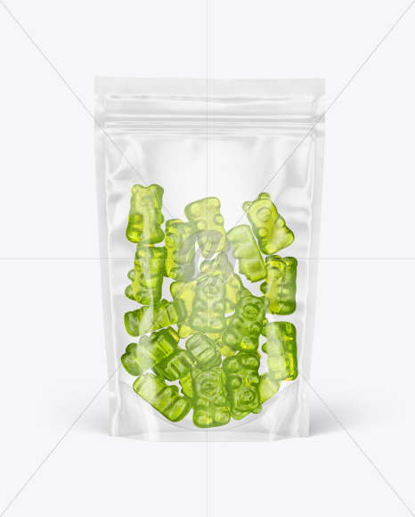 Stand Up Pouch With Gummies Mockup In Pouch Mockups On Yellow Images Object Mockups