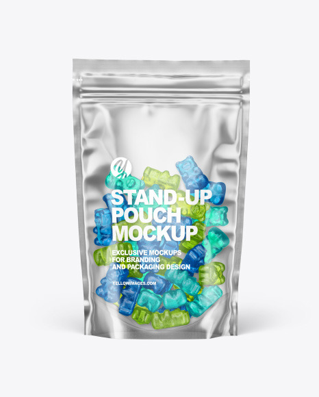 Download Paper Stand Up Pouch Mockup Yellow Author PSD Mockup Templates