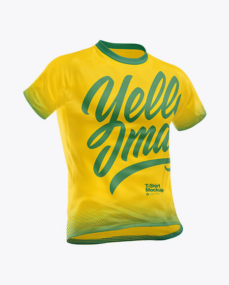 Men S T Shirt Mockup In Apparel Mockups On Yellow Images Object Mockups