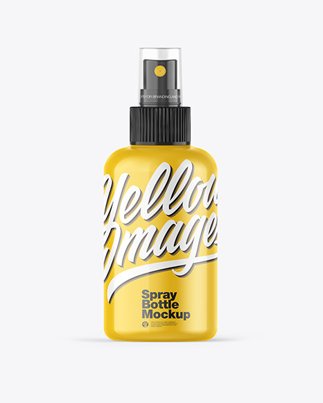 Download Glossy Spray Bottle Mockup In Bottle Mockups On Yellow Images Object Mockups