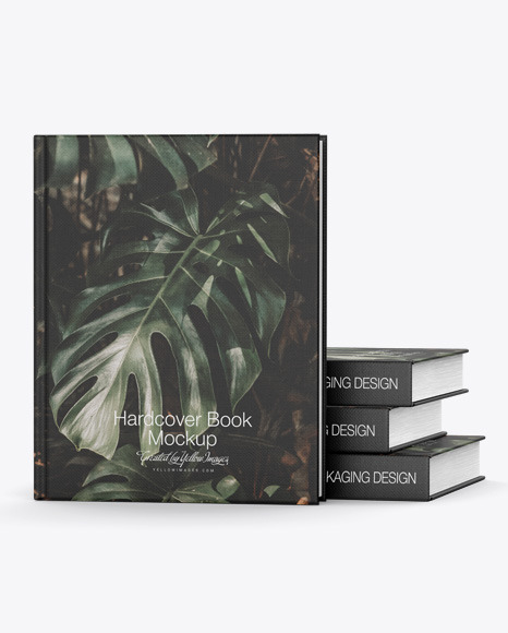 Hardcover Books w  Fabric Cover Mockup PSD #2