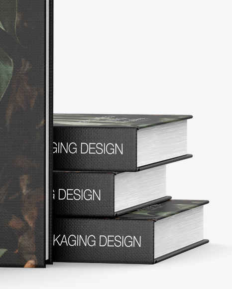 Hardcover Books w  Fabric Cover Mockup PSD #4