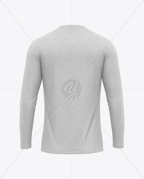 Download Men's Heather Raglan Long Sleeve T-Shirt Mockup - Back ...