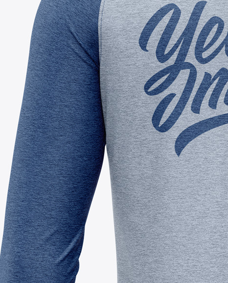 Download Men's Heather Raglan Long Sleeve T-Shirt Mockup - Back ...