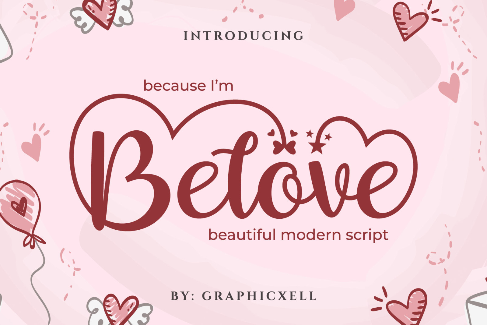 Belove Script Font In Fonts On Yellow Images Creative Store