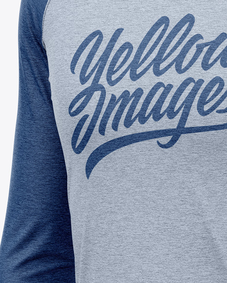 Men's Heather Raglan Long Sleeve T-Shirt Mockup - Half ...