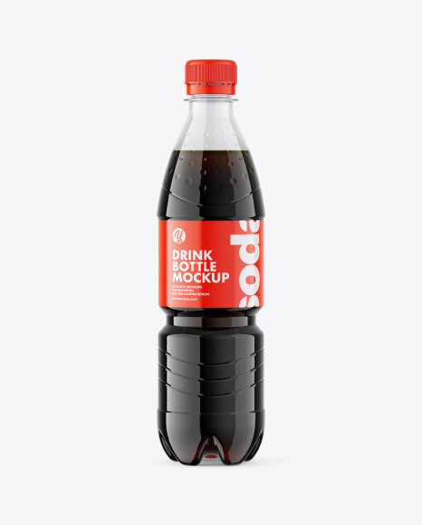 Download Pet Bottle With Cola Mockup In Bottle Mockups On Yellow Images Object Mockups