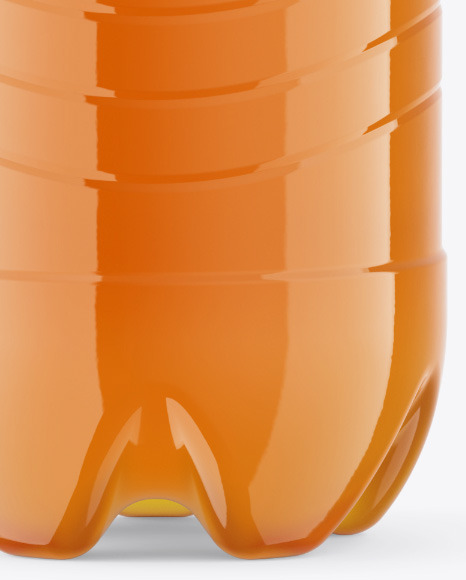 PET Bottle with Peach Drink Mockup PSD #6