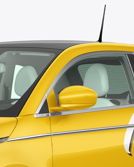 Download Ev Compact Car Mockup Half Side View In Vehicle Mockups On Yellow Images Object Mockups PSD Mockup Templates