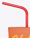 Juice Box with Straw Mockup - Front view