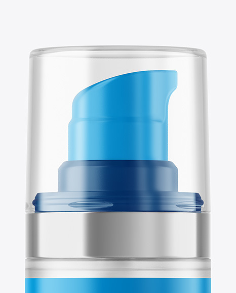 Frosted Cosmetic Bottle with Pump Mockup PSD #2