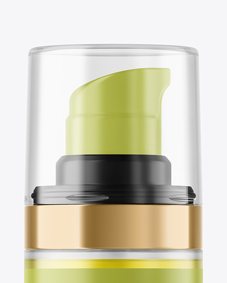 Frosted Color Liquid Bottle with Pump Mockup PSD #2